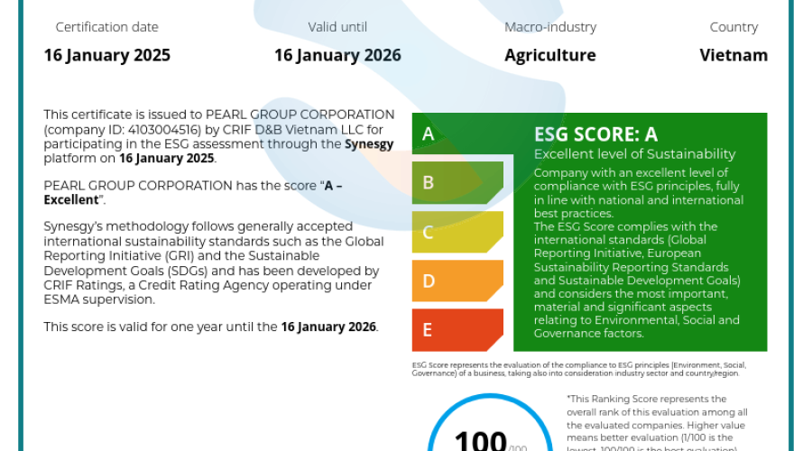 CHÚC MỪNG ESG Education & Business VÀ TẬP ĐOÀN TRÂN CHÂU CHÍNH THỨC PHÁT HÀNH CHỨNG NHẬN ESG RANKING SCORE HẠNG A – EXCELLENT